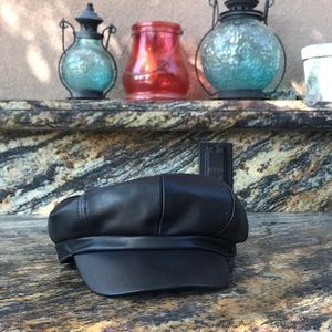 Leather Paperboy Hat